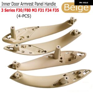BMW 自動 インナードア ハンドルプルトリム カバー 3シリーズ F30 316D 318D 320D F31 320I 325D 2011-2015 51417279312 - Beige-4pcs-3Series