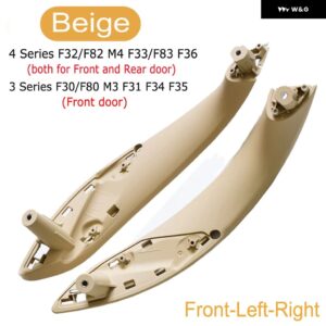 BMW 自動 インナードア ハンドルプルトリム カバー 3シリーズ F30 316D 318D 320D F31 320I 325D 2011-2015 51417279312 - Beige-2PCS-Front