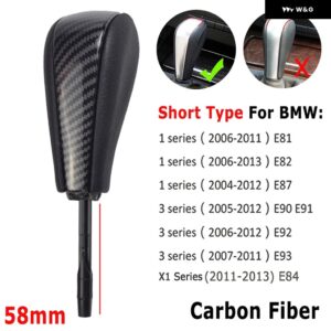 BMW スタイリングショート/ロング自動ギアスティックシフトギアノブ E81 E82 E87 E90 E91 E93 E36 E38 E46 Z4 Z3 E53 E60 X5 X3 - Carbon fiber-Short