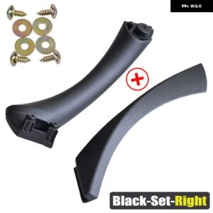 BMW ABS 右ライトサイドインナーアウタードアパネル プルハンドルトリム E90 316I 318D 318I 320D 320I 323I 325I 328I 330I LHD - Black-Set-Right