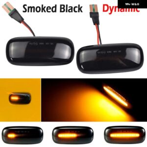 アウディ 2X LED ダイナミック サイド マーカー ウィンカーライト インジケータ ーランプ 8N0 949 127A A3 S3 8L 00-03 A8 D2 99-02 TT 8N 00-06 - Dynamic Smoked Black