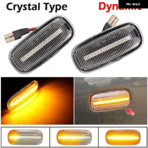アウディ 2X LED ダイナミック サイド マーカー ウィンカーライト インジケータ ーランプ 8N0 949 127A A3 S3 8L 00-03 A8 D2 99-02 TT 8N 00-06 - Dynamic Crystal Type
