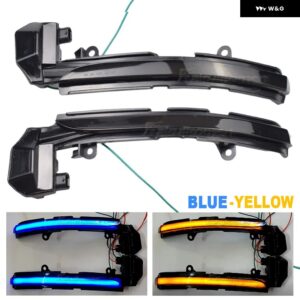 ジャガー ダイナミック ウィンカー LED バックミラー 表示フラッシュ XE XF XJ F-TYPE XK XKR I-PACE X250 X - Blue-Yellow