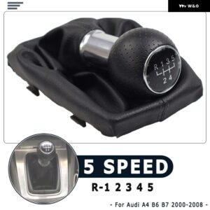 アウディ 黒赤ライン 5/6スピードシフトギアノブレバー GAITOR ブーツカバー AUDI A4 B6 B7 2002-2008 - R-5 Speed