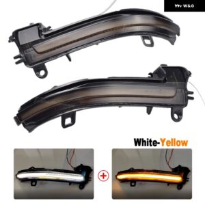 BMW 2個 LED ダイナミック ウィンカーライト サイドミラー フラッシュライト 1 2 3 4 X1 Mシリーズ F20 F30 F31 F32 F33 F34 F36 E84 I3 - White-Yellow