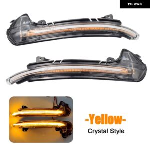 アウディ LED ダイナミック ウィンカーライト A6 C7 C7.5 RS6 S6 4G 2個 サイドウイングバックミラー ウインカー インジケータ ー 2012-2018 - Yellow-crystal