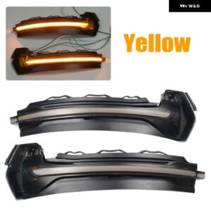 アウディ A3 8V S3 RS3 LED ダイナミック ウィンカーライト 点滅水サイドミラー インジケータ ーウインカー 2013-18 - Yellow