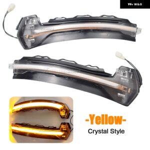 アウディ A3 8V S3 RS3 LED ダイナミック ウィンカーライト 点滅水サイドミラー インジケータ ーウインカー 2013-18 - Yellow-crystal