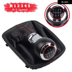 アウディ 黒赤ライン 5/6スピードシフトギアノブレバーゲートルブーツカバー A4 B6 8E 2000-2004 A6 C5 4B 1997-2005 - R-5 Speed