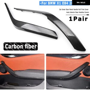 BMW X1 E84 X1 16D/16I/18D/20D/23D 2008-2016 ブラック/車内ドア インナーハンドル パネル プルトリム カバー 51412991777 - carbon fiber 2pcs