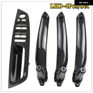 BMW 本革車フロントリア/ インテリア ドアハンドルインナーパネル プルトリム カバー E70 E71 X5 X6 07-13 - Carbon fiber-4Pcs