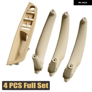 BMW 本革車フロントリア/ インテリア ドアハンドルインナーパネル プルトリム カバー E70 E71 X5 X6 07-13 - Beige 4pcs