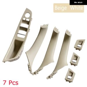 BMW ABS インナードア ハンドルパネル プルトリム カバー 5シリーズ F10 F11 520D 530D 535I 550I 51417225857 51417225853 - Beige-White-7pcs