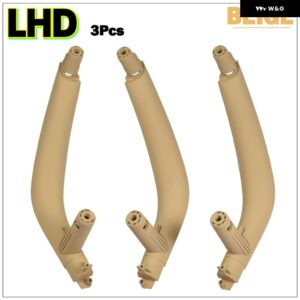 BMW 3ピース ブラック ABS インナー インテリア ドアプルハンドルトリム カバー X5 X6 F15 F16 2014-18 LHD RHD - Beige-LHD