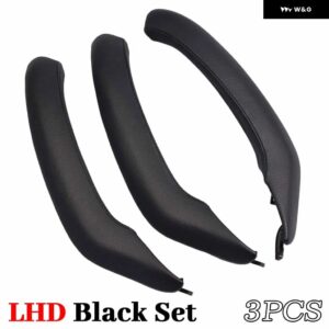 BMW X3 X4 F25 F26 2010-2016 車内助手席ドアハンドルグラブブラックレザー カバー トリム 交換 - 3-LHD-Black