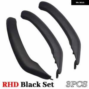 BMW X3 X4 F25 F26 2010-2016 車内助手席ドアハンドルグラブブラックレザー カバー トリム 交換 - 3-RHD-Black