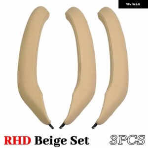 BMW X3 X4 F25 F26 2010-2016 車内助手席ドアハンドルグラブブラックレザー カバー トリム 交換 - 3-RHD-Beige