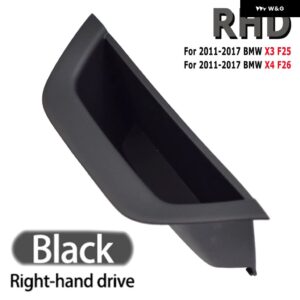 BMW 車 インテリア インナードア ハンドルプルトリム 互換性 F25 F26 X3 X4 2011-2017 フロント左側 - Black-RHD