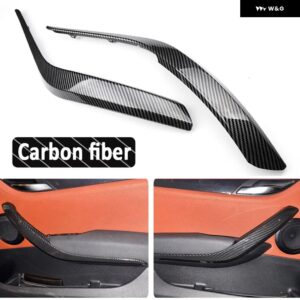 BMW 車 インナードア パネル ハンドルカバー X1 E84 E83 2010-2016 自動 インテリア ドア アームレスト プルトリム カバー ブラック - carbon fiber 2pcs