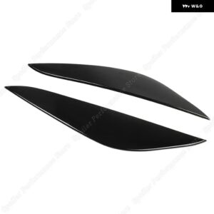 テスラ 2個 邪眼 アイブロウ モデル 3 2017-2021 2022 ヘッドライト まぶた蓋ランプカバー ABS プラスチック - Gloss Black