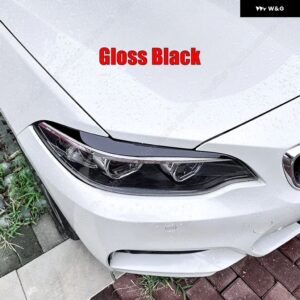 BMW ペア 車フロント ヘッドライト アイブロウ まぶた ステッカー ABS F87 M2 F22 F23 220I 228I 230I M235I M240I 2014-2022 - Gloss Black