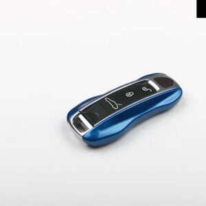 ポルシェ パナメーラ 17+ カイエン 2018+ リモート FOB キーケース シェル カバー ABS レッド ブルー ブラック ホワイト - blue