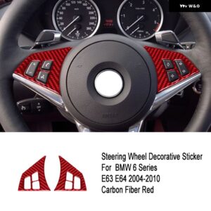 BMW 6シリーズ E63 E64 38261 カーボン ステアリングホイール ステッカー トリム インテリア チューニング - A6