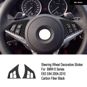 BMW 6シリーズ E63 E64 38261 カーボン ステアリングホイール ステッカー トリム インテリア チューニング - A5