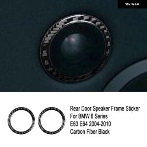 BMW カーボンドアスピーカースピーカー 装飾 サークルトリム カバー ステッカー 6シリーズ E63 E64 2004 - 2010 - D3 Rear Door