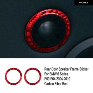 BMW カーボンドアスピーカースピーカー 装飾 サークルトリム カバー ステッカー 6シリーズ E63 E64 2004 - 2010 - D4 Rear Door