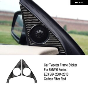 BMW カーボンドアスピーカースピーカー 装飾 サークルトリム カバー ステッカー 6シリーズ E63 E64 2004 - 2010 - D5