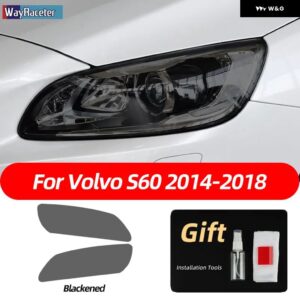 ボルボ 2個 スモークブラック TPU ステッカー クリア ヘッドライト フィルム XC40 XC60 XC90 S60 S90 V60 V90 2020 2021 2022 - s60　14-18　b