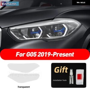 BMW 2個 ヘッドライト フィルムクリアスモークブラック TPU ステッカー X5 G05 M F95 2019-23 - For G05 t