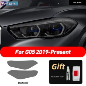 BMW 2個 ヘッドライト フィルムクリアスモークブラック TPU ステッカー X5 G05 M F95 2019-23 - For G05 s