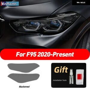 BMW 2個 ヘッドライト フィルムクリアスモークブラック TPU ステッカー X5 G05 M F95 2019-23 - For F95 s
