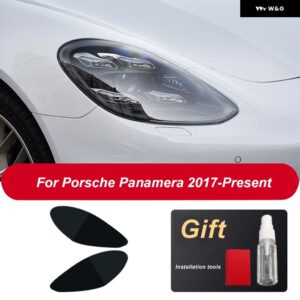 ポルシェ ヘッドライト フィルム ヘッドランプ クリア黒 TPU ステッカー カイエン 2019 パナメーラ 970 971 マカン - For Panamera 17-on
