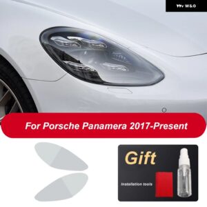 ポルシェ ヘッドライト フィルム ヘッドランプ クリア黒 TPU ステッカー カイエン 2019 パナメーラ 970 971 マカン - For Panamera 17-on3