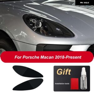 ポルシェ ヘッドライト フィルム ヘッドランプ クリア黒 TPU ステッカー カイエン 2019 パナメーラ 970 971 マカン - For Macan 18-on