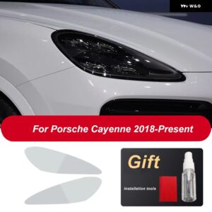 ポルシェ ヘッドライト フィルム ヘッドランプ クリア黒 TPU ステッカー カイエン 2019 パナメーラ 970 971 マカン - For Cayenne