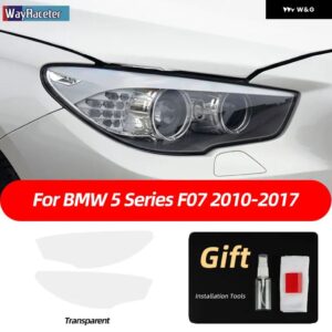 BMW 2個 ヘッドライト フィルムクリアスモークブラック TPU ステッカー F10 F11 F07 G31 G30 5シリーズ 2022 M パフォーマンス - F07