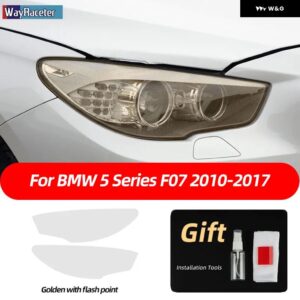 BMW 2個 ヘッドライト フィルムクリアスモークブラック TPU ステッカー F10 F11 F07 G31 G30 5シリーズ 2022 M パフォーマンス - F073
