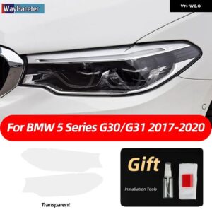 BMW 2個 ヘッドライト フィルムクリアスモークブラック TPU ステッカー F10 F11 F07 G31 G30 5シリーズ 2022 M パフォーマンス - G30 G31 17-20 T