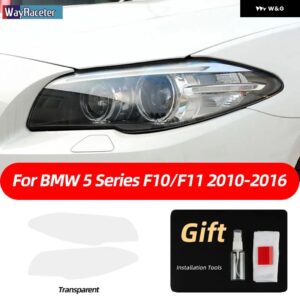 BMW 2個 ヘッドライト フィルムクリアスモークブラック TPU ステッカー F10 F11 F07 G31 G30 5シリーズ 2022 M パフォーマンス - F10 F11