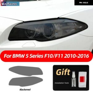BMW 2個 ヘッドライト フィルムクリアスモークブラック TPU ステッカー F10 F11 F07 G31 G30 5シリーズ 2022 M パフォーマンス - F10 F11 Black