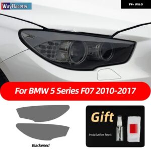 BMW 2個 ヘッドライト フィルムクリアスモークブラック TPU ステッカー F10 F11 F07 G31 G30 5シリーズ 2022 M パフォーマンス - F07 Black