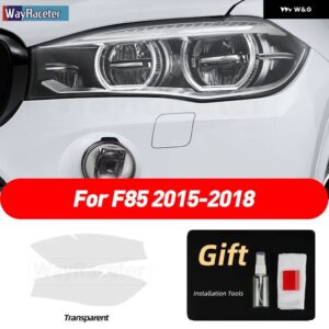 BMW 2個 ヘッドライト フィルムクリアスモークブラック TPU ステッカー X5 F15 X5M F85 M パフォーマンス - For F85 transparent