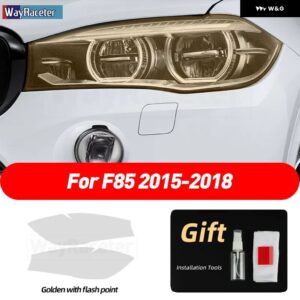 BMW 2個 ヘッドライト フィルムクリアスモークブラック TPU ステッカー X5 F15 X5M F85 M パフォーマンス - For F85 golden point