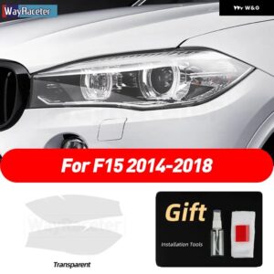 BMW 2個 ヘッドライト フィルムクリアスモークブラック TPU ステッカー X5 F15 X5M F85 M パフォーマンス - For F15 transparent