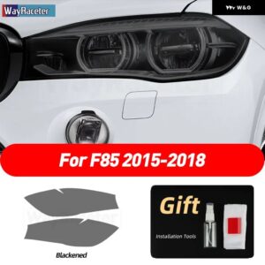 BMW 2個 ヘッドライト フィルムクリアスモークブラック TPU ステッカー X5 F15 X5M F85 M パフォーマンス - For F85 smoke black