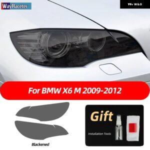 BMW 2個 M パフォーマンス ヘッドライト フィルムクリアスモークブラック TPU ステッカー X6 2008-2014 E71 M - X6 M 09-12 B
